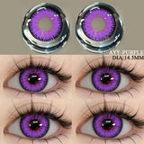 Popxstar  Colored Contact Lenses 2pcs Purple Contact Lenses Anime Cosplay Contact Eye Lenses Halloween Beauty Makeup Color Lens