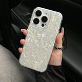 Popxstar  Luxury Glitter Shell Pattern Laser Phone Case For iPhone 17 Air 11 12 13 14 15 16 Pro Max X XR XS Plus Soft IMD Shockproof Cover