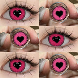 Popxstar  Anime Cosplay Colored Contact Lenses  Red Lens Blue Pupils Halloween MakeUp Beauty Women Cosplay Colorful Lenses