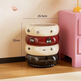 Popxstar  12L Doughnut Shape Wastebasket with Lid Wheel Recycle Bin Bedroom Living Room Kitchen Garbage Cube Cream Wind Cute Trash Can