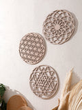 Popxstar  Natural Wooden Wall Hanging Wall Art Decor Kaleidoscope Wall Hanging Decoration Wall Decor Boho Wall Accent for Living Room Gift
