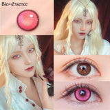 Popxstar  1 Pair Korean Colored Contact Lenses with Degree Myopia Lenses Anime Accessories Pink Lenses Cyan Cosplay