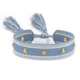 popxstar Hand Woven Bracelets Adjustable Studded Stars Bracelet Fashion Jewelry Gifts
