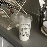 Popxstar  Line Doodle Drinking Glass Elegant Transparent Cup for Cocktail Juice Iced Coffee Crystal Clear Minimalist Drinkware Gift