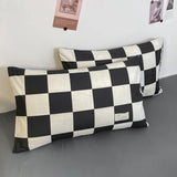 Popxstar Black and White Plaid Duvet Cover Set Full, Geometric Grid Bedding Set Soft Lattice Checkerd Comforter Cover with 2 Pillowcases