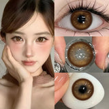 (0.00~-8.00) Mill Creek 1Pair Colorful Contact Lenses for Eyes Myopia Soft Lens Brown Eyes Nature Color Lenses Grey Beauty Pupil