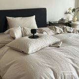 Luxury Premium 100% Cotton High Thread Count Jacquard 4 Piece Bedding Set Fitted Sheet Flat Sheet Duvet Cover