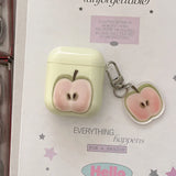 Popxstar  Korea lovely apple couple silicone earphone case coque for airpods 4 3 2 1 protection cover for airpods pro 2 shell cute pendant