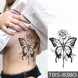 Popxstar Waterproof Temporary Tattoo Sticker snake flower rose Flash Tatoo sexy Arm Large Size Black Wrist Fake Tatto For Body Art Women