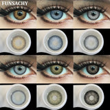 Popxstar  1 Pair Fashion Color Contact Lenses for Eyes Korean Brown Natural Soft Lenses Beautiful Cosmetic Gray Pupils Blue Lens