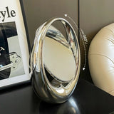 Popxstar  Creativity Flip Double-sided Mirrors Home Desktop Premium Feel Elliptical Mirror Room Decoration Makeup Mirrors Home Decor Gifts