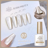 Popxstar 10ml Rainbow Purple Water Light Cat Magnetic Gel Nail Polish Shining Sliver-light Holographics Semi Permanent UV Gel