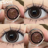 Popxstar  1 Pair Hot Sales Colored Contact Lenses with Diopter Myopia Eyes Natural Soft Contacts Lens Beauty Puppiletes  Yearly