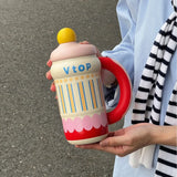 Best-selling Macaron Color Cold and Heat Preservation Ice Cup Stainless Steel Insulated Cup Portable Car Dual-drinking Water Cup