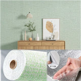 Popxstar 3D Self-Adhesive Linen Wallpaper Continuous Waterproof Wall Stickers Living Room Bedroom Kitchen Cabinet Waterproof Wall Sticker