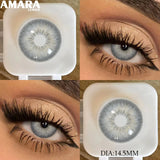 1 pair New Baby Blue Contact Lenses for Eyes Natural Brown Pupils Cosmetic Grey Lenses Green Lens Yearly Big Eyes 14.5mm