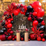 Popxstar Burgundy Wine Red Balloons Garland Arch Kit Red Ballon Exploding Star Foil Baloon Valentines Day Decorations Wedding Party Decor