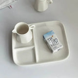 Popxstar  Ins Sle Weight Loss Diet Plate Quanti Controlled Home Use Id Breakfast Plate Simple White Korean Sle Single Person Ut...