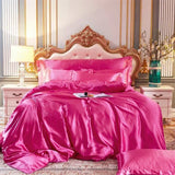 Popxstar High End Queen Duvet Cover Set Silky Soft Cozy King Size Bedding Set Luxury Polyester Satin Smooth Single Double Bedding Sets