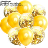 Popxstar  10pcs/lot Red Pink Gold Confetti Latex Balloons Birthday Party ation Kids Adult Metallic Balloon Helium Ball Wedding party Decor