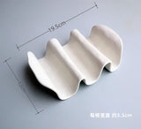 Popxstar  Ceramic White Special-shaped Tableware Western Plate Molecular Cooking Wave Plate French-style Dessert Sushi Plate Tableware