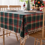 Popxstar tablescape ideas Christmas Tablecloth Green Plaid Photo Atmosphere Resort Home Textile New Year table cover for Family Gathering Restaurant