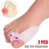 Popxstar 2PCS Silicone Toe Corrector Hallux Valgus Buffer Toe Separator for Men and Women Foot Skin Care Protectors Foot Pedicure Tools