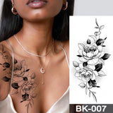 Popxstar Waterproof Temporary Tattoo Sticker snake flower rose Flash Tatoo sexy Arm Large Size Black Wrist Fake Tatto For Body Art Women