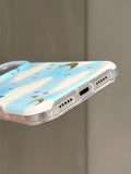 Popxstar  Ins Fashion Laser Moon Shiny Stars Clouds Shockproof IMD Phone Case For iPhone 17 16 15 14 13 Pro Max Back Cover Fundas Conque