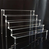 Popxstar  Acrylic Display Stand Pottery Storage Rack Doll Clay Figurine Display Stand Transparent Ladder Makeup Organization Shelf