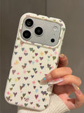 Stylish Colorful Laser Love Heart IMD TPU Phone Case For iPhone 13 14 15 16 17 Pro Max Shockproof Back Cover Capa