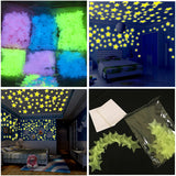 Popxstar 3/50/100pcs Fluorescent Glow the Dark 3D Stars Moon Wall Stickers Kids Baby Rooms Decoration Girls Bedroom Ceiling Home Decor