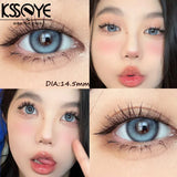 Popxstar  2PCS  Red Color Contact Lenses Large Diameter 14.5mm Myopia Degree Colored Lens Blue Beauty Pupil Makeup One Year Use