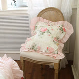 Romantic Rose Decorative Pillow Covers Bed Cushion Cover Garden Sofa Throw Pillows Cover Bedding Pillowcase Ruffle Design