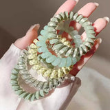Popxstar 5PCS Bright Shining Telephone Line Wire Elastic Hair Bands Tie Gum Headwear Ponytail Holder Rubber Bands Women Hair Accessories