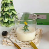 Popxstar 1pc Christmas Tree Mug Cute Cup Glass Cups  Glass Mug  Coffee Mug Home Decoration Christmas Gift Christmas Decoration 300ml