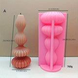 Popxstar  4 Story Geometry Candle Silicone Molds Stripe Circular Soap Resin Mould Chocolate Making Gypsum Home Party Dinner Decor DIY Gift