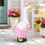 Light Fabric Summer Bikini Decor Kit Polka Dot Hat Ruffle Skirt Fit 23in Porch Goose Outdoor Patio Holiday Ornament