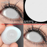 Popxstar Cosplay Color Contact Lenses for Eyes 1Pair Halloween Lenses Blue Eye Contacts Black Lenses Yearly Anime White Eye Lens