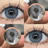 Popxstar  1Pair Contact Lens eye Colored Purple Pupil Blue Lenses Large Diameter DIA:14.5 Prescription Myopia Degree -0.00 to -8.00
