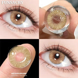 Popxstar  1 Pair Colored Contact Lenses for Eyes Natural Brown Gray Eye Contacts Yearly Cosmetics Pupils Blue Lens Green Contacts
