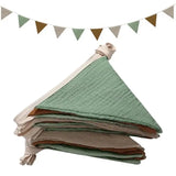 Popxstar Hang Flag Banner Nursery Bunting Banner Flags Washable Cotton Fabric Triangle Pennant Garlands For Home Garden Street Decor