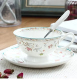 Popxstar  Ceramic Coffee Cup Elegant Flower Tea Cup and Saucer Afternoon Dessert Porcelain Tea Cup Saucer Set Tea Cafe Espresso Cup