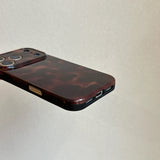 Popxstar  Korean INS Amber Retro Brown Phone Case for IPhone 11 12 13 15 Pro 14 16 17 Pro Max Shockproof Protective Lamber Back Cover Case