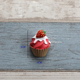 Popxstar Simulation Ice Cream Refrigerator Stickers Fruit Flavor Cone Refrigerator Decoration Photo Wall Resin Gift Children's Toys