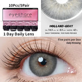 Popxstar 10Pcs=5Pair Color Contact Lenses for 1 Day Daily Lens Blue Contacts Daily Disposable High Wearing Comfort Brown Lenses