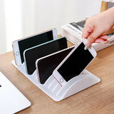 Popxstar  Multi-slot tablet and phone charging storage box, placement stand, plastic holder, portable with multiple card slots.