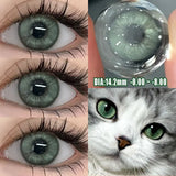 Popxstar  1Pair Green Color Contact Lens Pupils High Quality Cosmetic  Black Prescription Myopia Eye Makeup Lenses Free Shipping