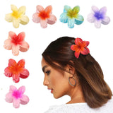 Popxstar Woman  Summer Gradient Flower Hair Claws  Sweet Hair Clips  Hairpins  Girls Hair Crab Clamp Barrettes Hair Accessories