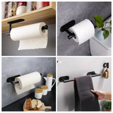 Popxstar Adhesive Toilet Paper Holder Wall Mount For Bathroom Kitchen Silver Gold Black Towel Storage Stand Stainless Steel Tissue Rack